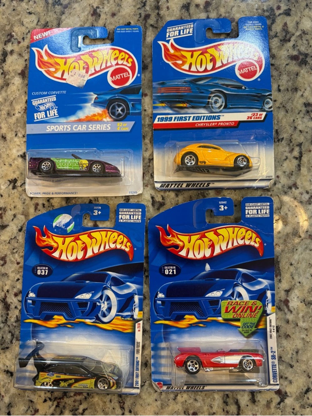 Vintage Collectible Hot Wheels Die-Cast Cars (4) from 90s/early 2000s